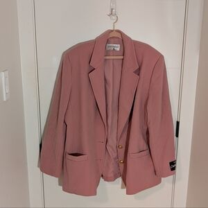 Collections Internationale Pink Wool Cashmere Blazer | Size 18